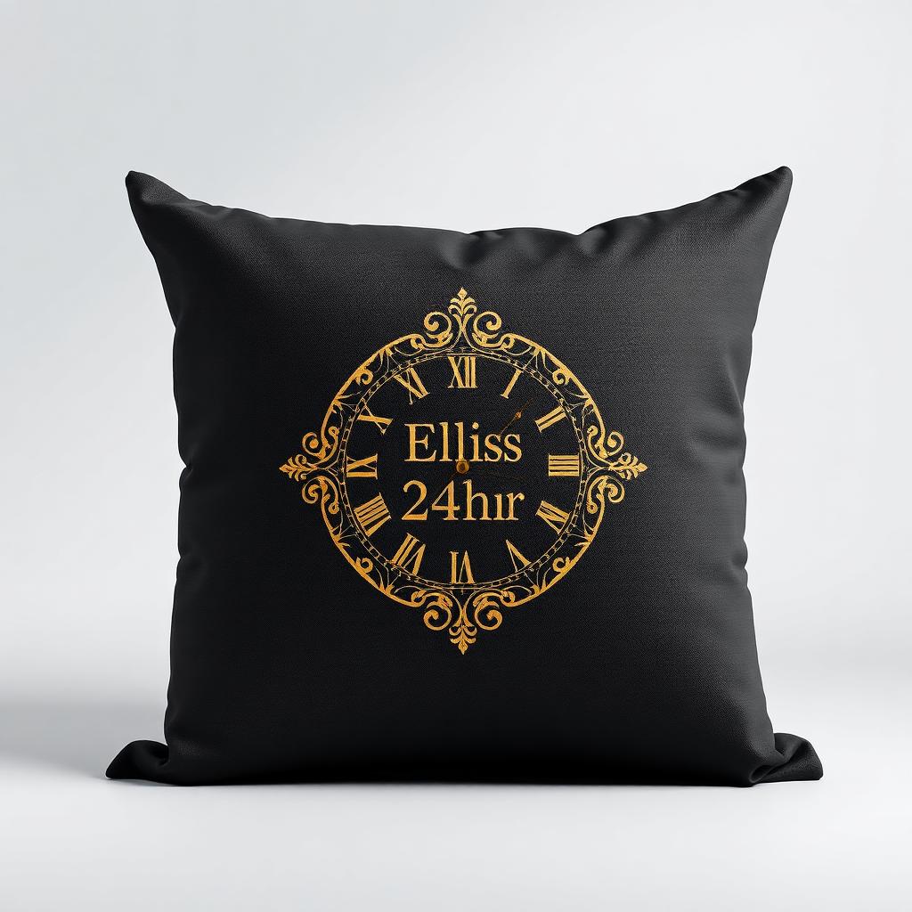 Ellis 24hr black throw pillow