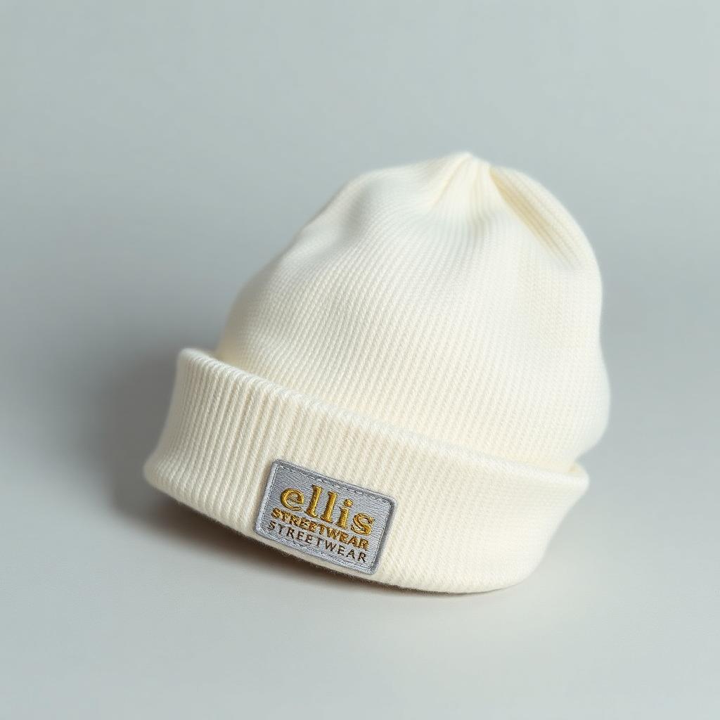 ESW cream knit beanie