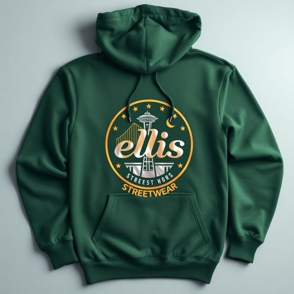 ESW forest green premium streetwear hoodie